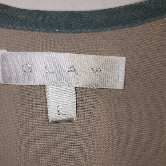 Glam Large 100% Silk Sleeveless mini Slip Dress Green - Picture 3 of 8